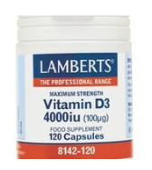 LAMBERTS VITAMIIN D3 4000IU (100MCG) KAPS N120