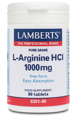 LAMBERTS L-ARGINIIN HCL 1000MG TAB N90