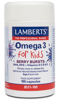 LAMBERTS OMEGA-3 BERRY BURSTS LASTELE MUSTSSTRAMAITSELISED N100