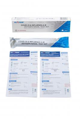 ECOTEST COVID-19& INFLUENZA A/B NASAL TEST KIT N1