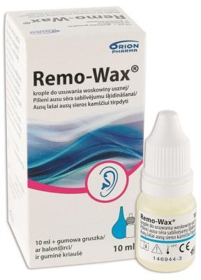 REMO-WAX  KõRVAPUHASTUSTILGAD 10ML+KÕRVAPUMP