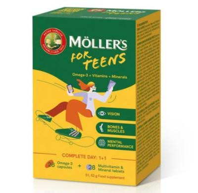 MÖLLER`S TEENS KALAÕLI KAPS N28+ VITAMIINID JA MINERAALID TBL N28